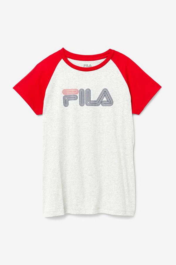 Camisetas Fila Mujer Claro Rojas - Raglan Baseball - España 613247DRO